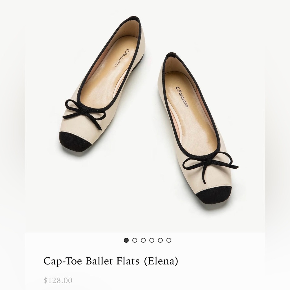 C. Paravano - Elena Cap Toe Ballet Flats NWT-EU size 38.